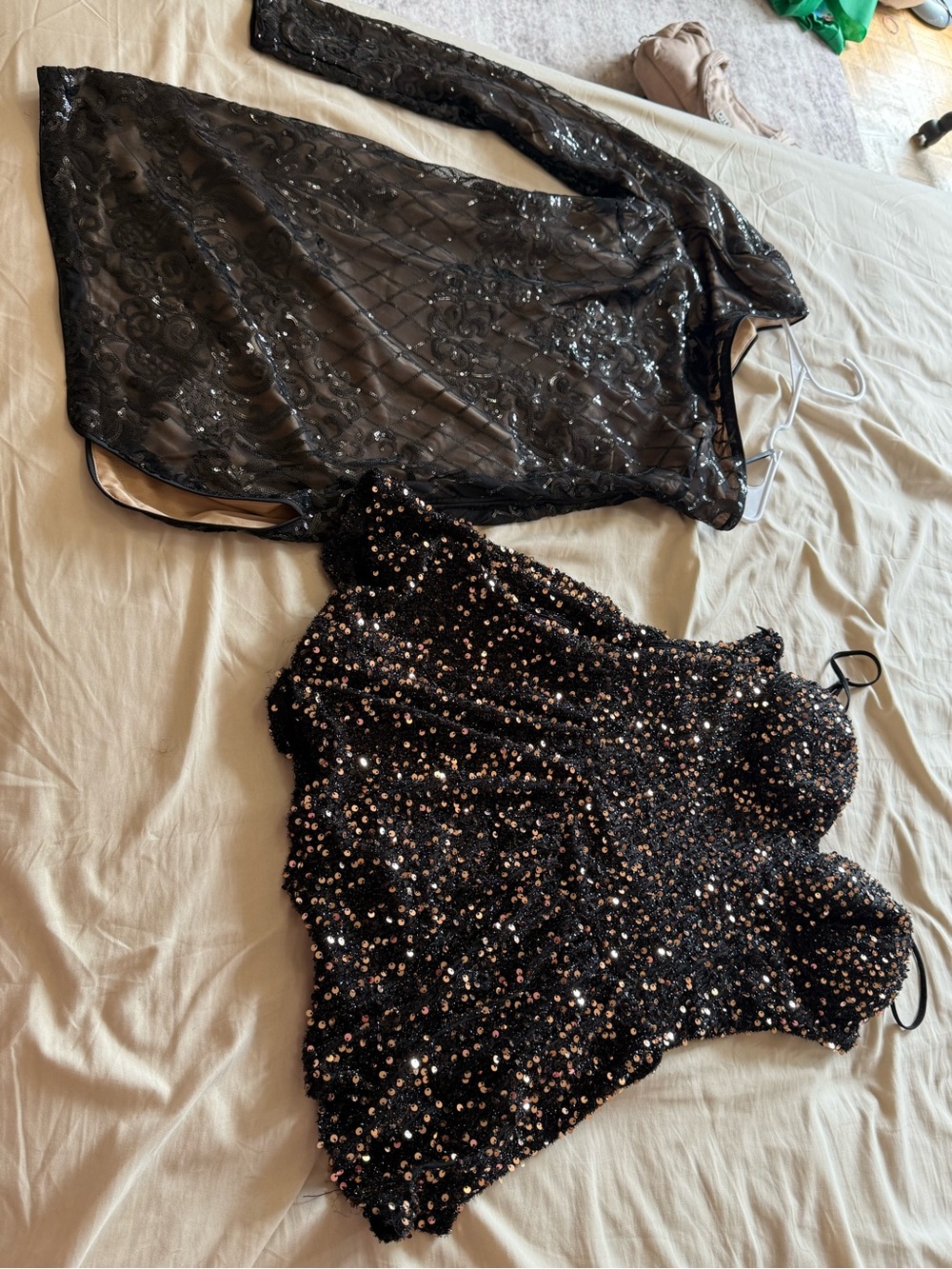 Black sequin dresses